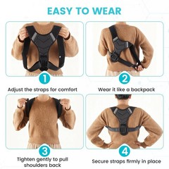 Origintek Posture Corrector for Men & Women, Adjustable Back Large, Black