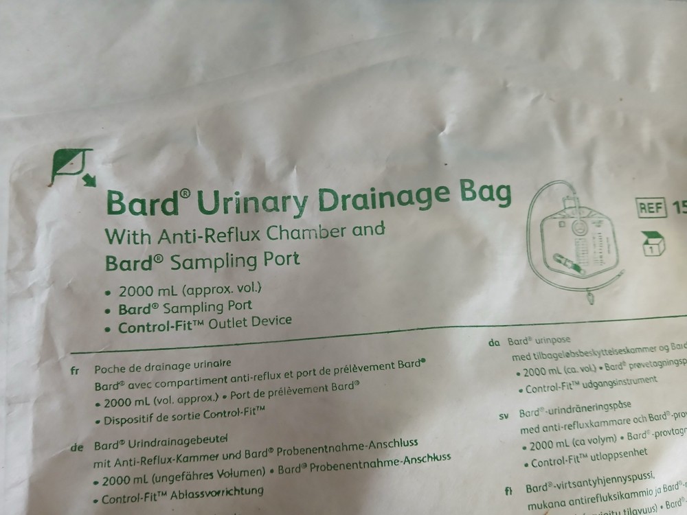 Urinary Drainage Bag 2000 ml Anti-Reflux Chamber & EZ-Lok Sampling Port 154002