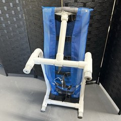 MJM Reclining Multi-Position Shower Bath Chair PVC Mesh 100lb Capacity Blue
