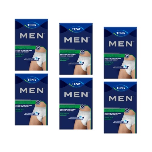 TENA Men Super Plus Incontinence Protective Underwear S/M 16 Count – Pack of 6