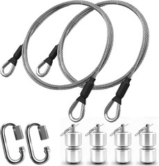 2Pcs 304 Stainless Steel Lift Cable Compatible Gorilla Lift Assist with 4Pcs Alu