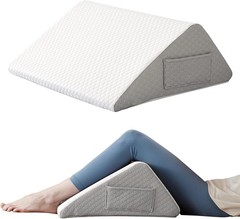 Knee Wedge Pillow, 8” Pillow for Back 23.6*18.9+7.9, White/Grey