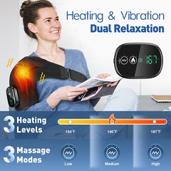 Electric Heated Shoulder Massager with Vibration Massage Brace Joint Pain Relief