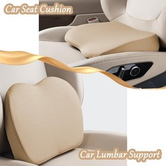 2 in 1 Wedge Car Cushions or Lumbar Support for Driving – 3.5 Inches Soft Mem…
