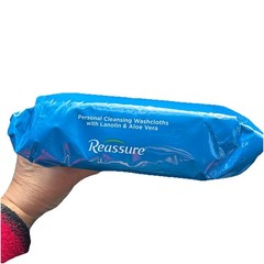 Reassure Personal Cleansing Washcloths With Lanolin & Aloe Vera (50) Count New