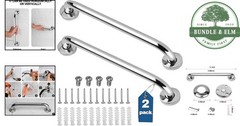 Multi-Purpose Stainless Steel Grab Bars, 18 Inch Bathroom Shower Handles, 2 Pack