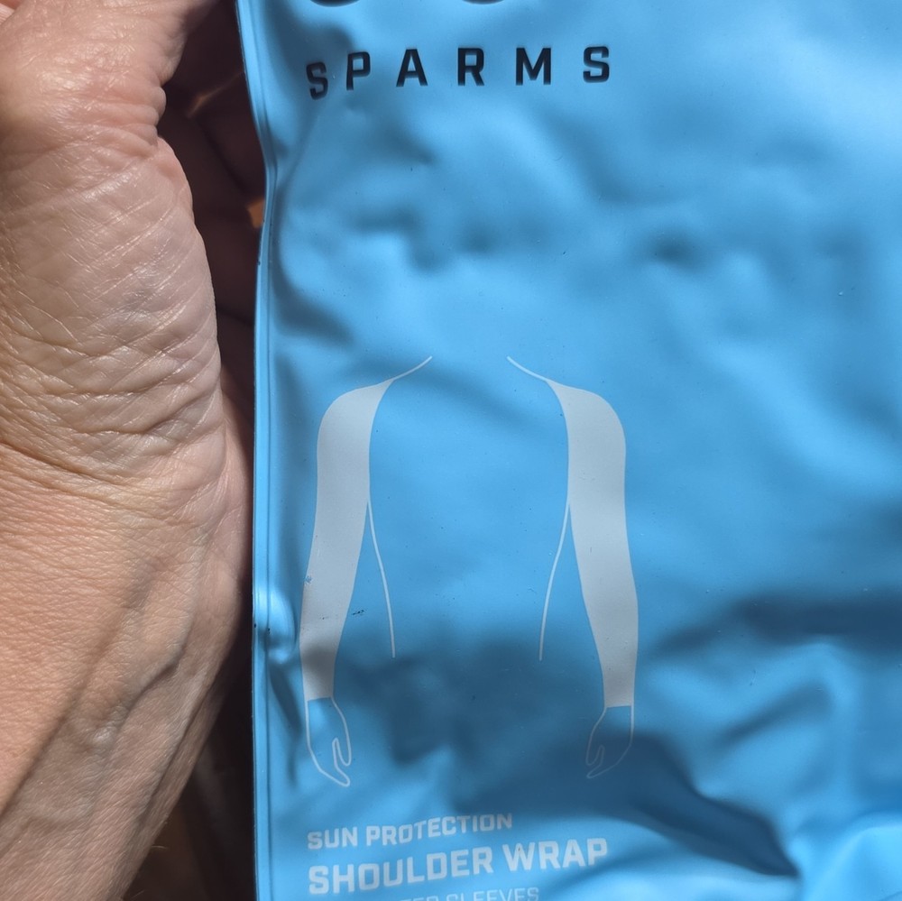 SPARMS Sun Protection Shoulder Wrap w/ Sleeves, Unisex XL, White
