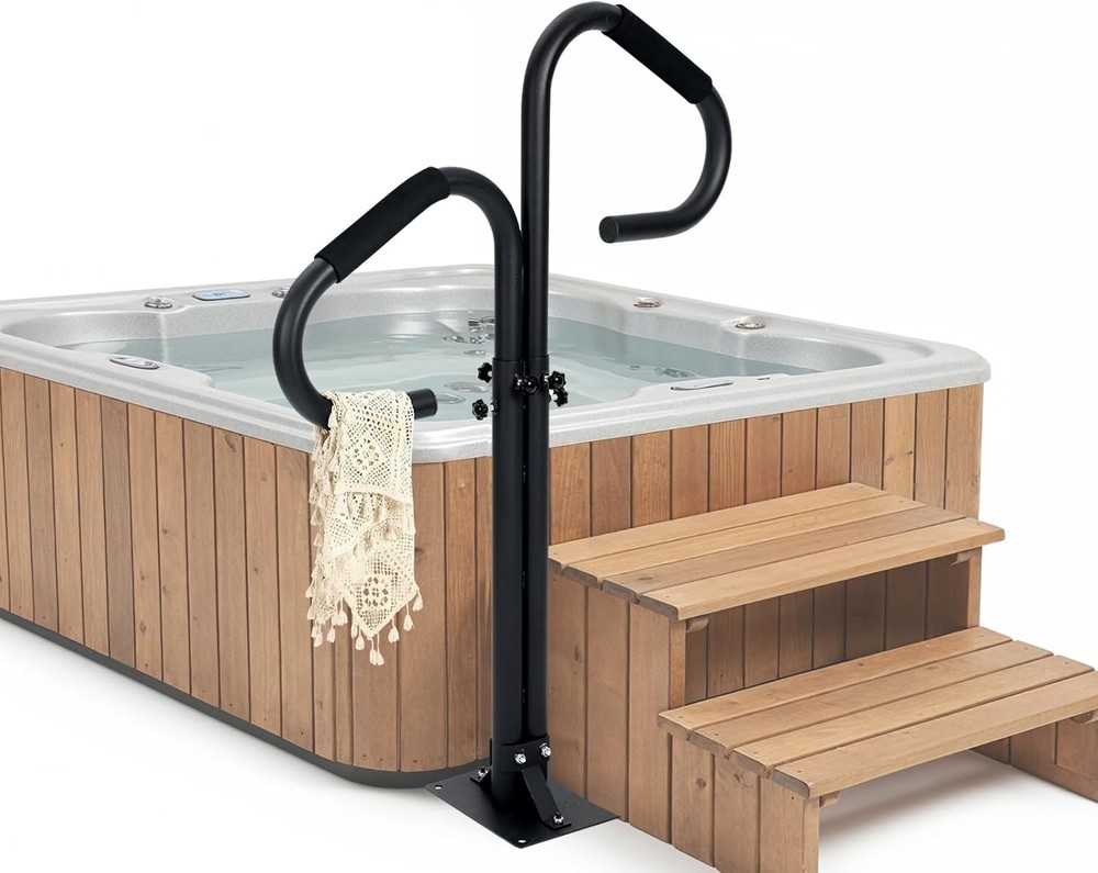 Two Way Hot Tub Handrail 38-62″ Adjustable Height W/ 360° Rotating Dual Handle