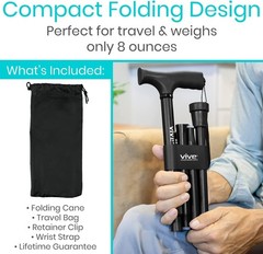 Collapsible Walking Cane with Ergonomic Grip – 37-inch Lightweight Mobility Aid