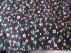 Quilted Lined Black Floral Fabric Bag with Ties 8.5” by 9” for Walker Wheelchair