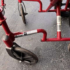 Medline Excel Lightweight Transport Wheelchair Red Folding w/ Hand Brakes &