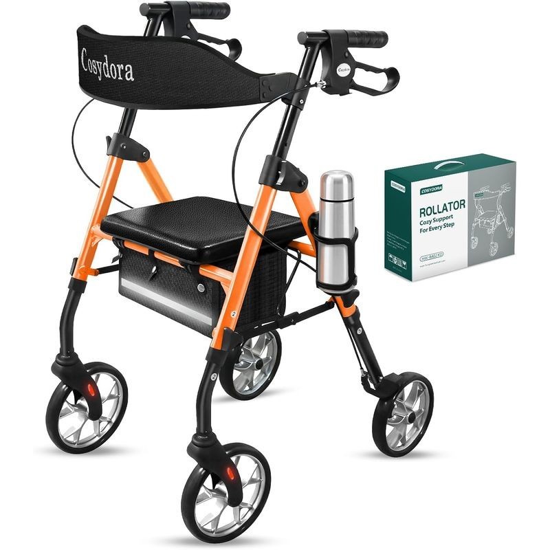 Cosydora Rollator Walkers for Seniors with Seat, 13.6 Lbs Ultra Lightweight Fold