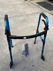 LOYODA Blue Adjustable Height Foldable Lightweight 2-Wheel Walking Frame