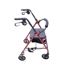 Drive R726RD Rollator Walker 6″ Wheels Red Black Folding Seat Aluminum Mobility