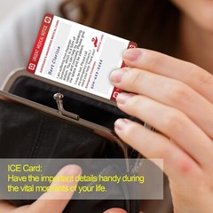 Epilepsy Medical Alert Card with Writable Panel & Patterned Lanyard 2PCS