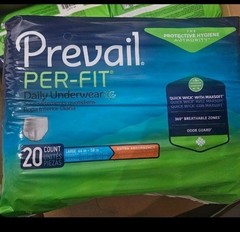 Prevail Per-Fit Adult Unisex Daily Large Underwear/Diapers Box of 4 Bags (80ct)