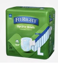 Adult Diapers 20 Ct Medline FitRight Ultra Large 44-56in Incontinence Tabs