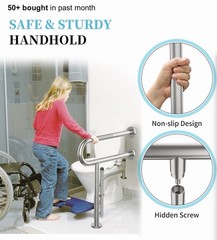 Munzong 24 Inch Toilet Support Rail Grab Bar Stainless Steel Handicap Safety