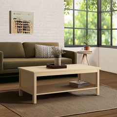 Handcrafted Rattan Decorative Coffee Table, Modern Farmhouse Style Center Table