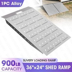 36″ x 24″ Shed Ramps Silver Loading Ramp 900 LB Capacity Alloy Loading Dock Ramp