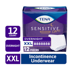 TENA Sensitive Care Overnight Incontinence Underwear XXL Size, 12 Count