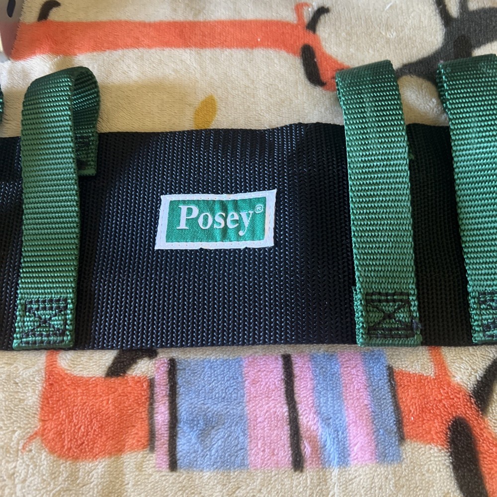 Posey Transfer Gait Belt With Quick-Release Buckle – Black & Green 53 Inches