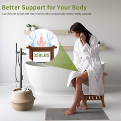 Teak Wood Shower Bench with Storage Shelf Waterproof Spa Bathroom Seat Stool