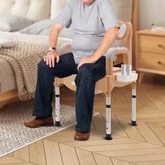 Height Adjustable Bath Seat Bedside Commode Toilet Chair Heavy Duty Adult Senior