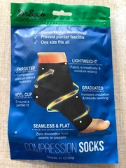 2 Pairs Dr. Sock COMPRESSION SOCKS One Size SEAMLESS Ankle Height Toeless NEW