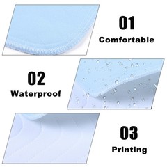 6x Reusable Washable Incontinence Pad – Blue/White, 45x60cm