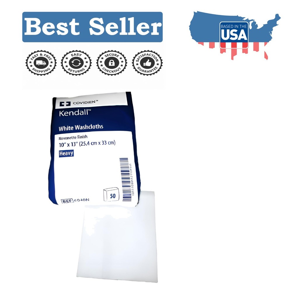 Convenient 50-Pack of 10″ x 13″ Kendall Nonwoven Washcloths for Clean-ups