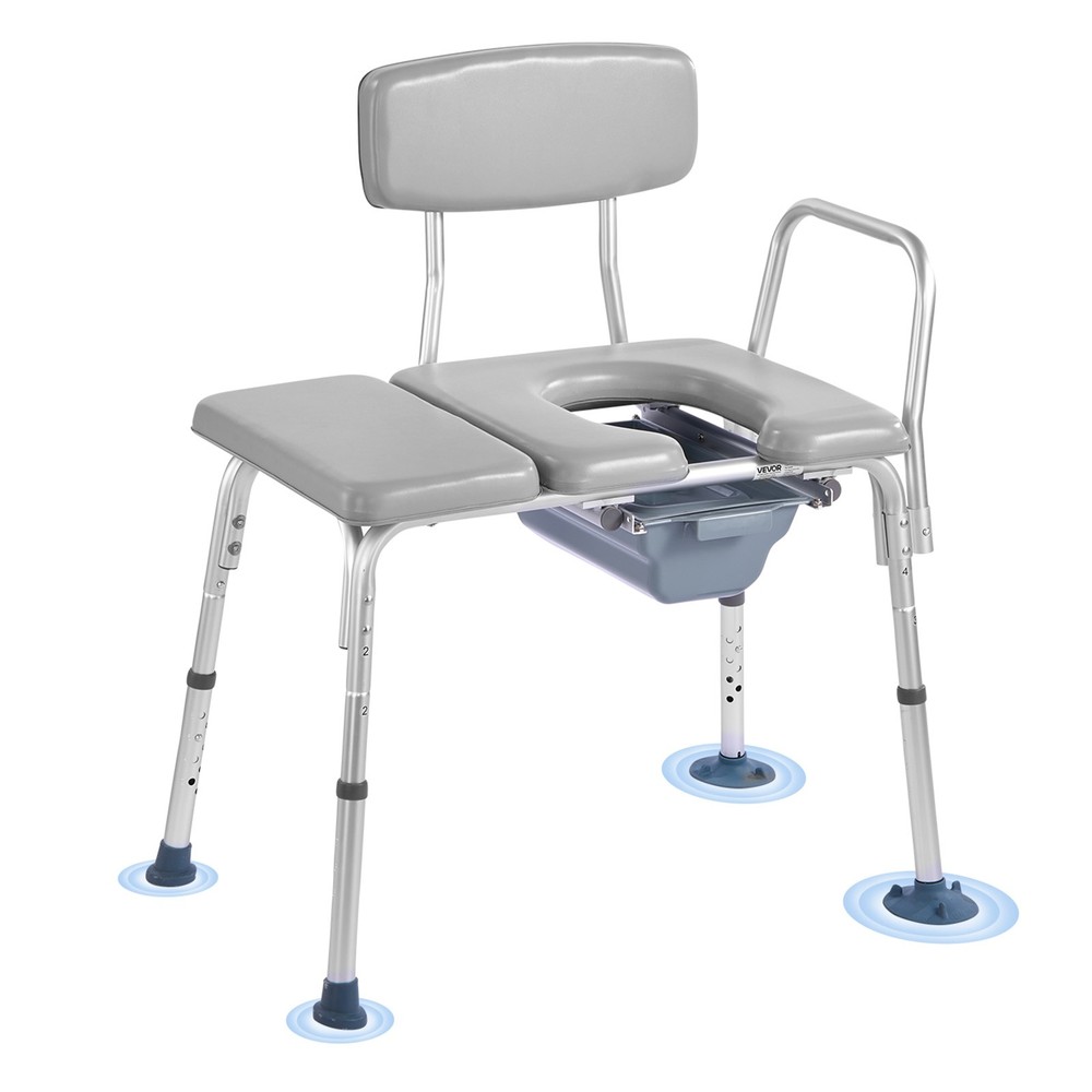 VEVOR 4-in-1 Bedside Commode Chair Raised Toilet Seat 500 lbs Adjustable Height