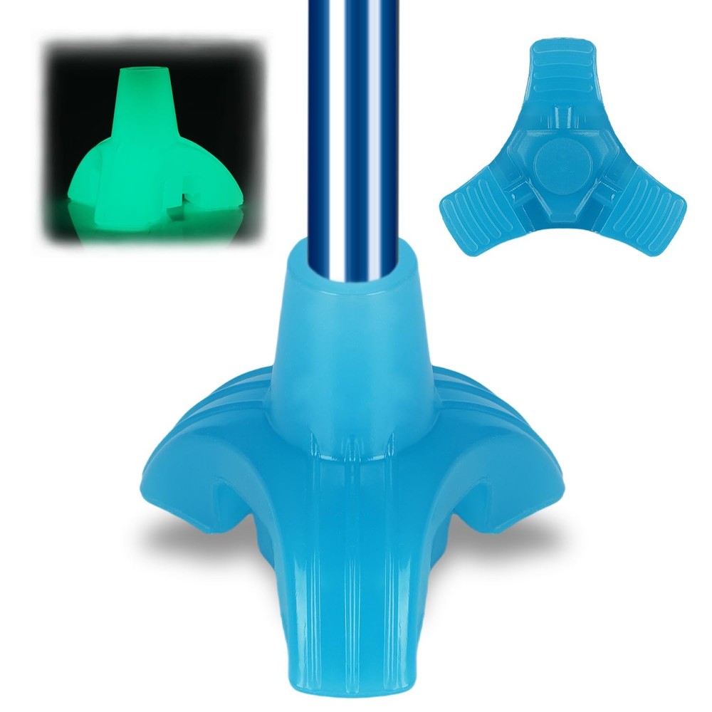 supregear Tripod Walking Cane Tip, Glow in The Dark, Non-Slip Rubber Base, Fi…
