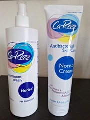Ca-Rezz Antibacterial Skin care Norisc Cream 9.7 oz & Incontinent Wash 16 oz