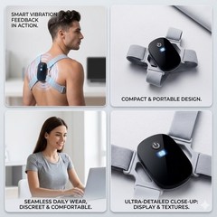 Smart Posture Corrector Back Brace LCD Sensor Vibration Reminder Adjustable 8