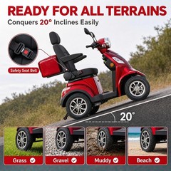 Mobility Scooter for Seniors 500 lbs Heavy Duty 4 Wheel Electric Travel 37miles