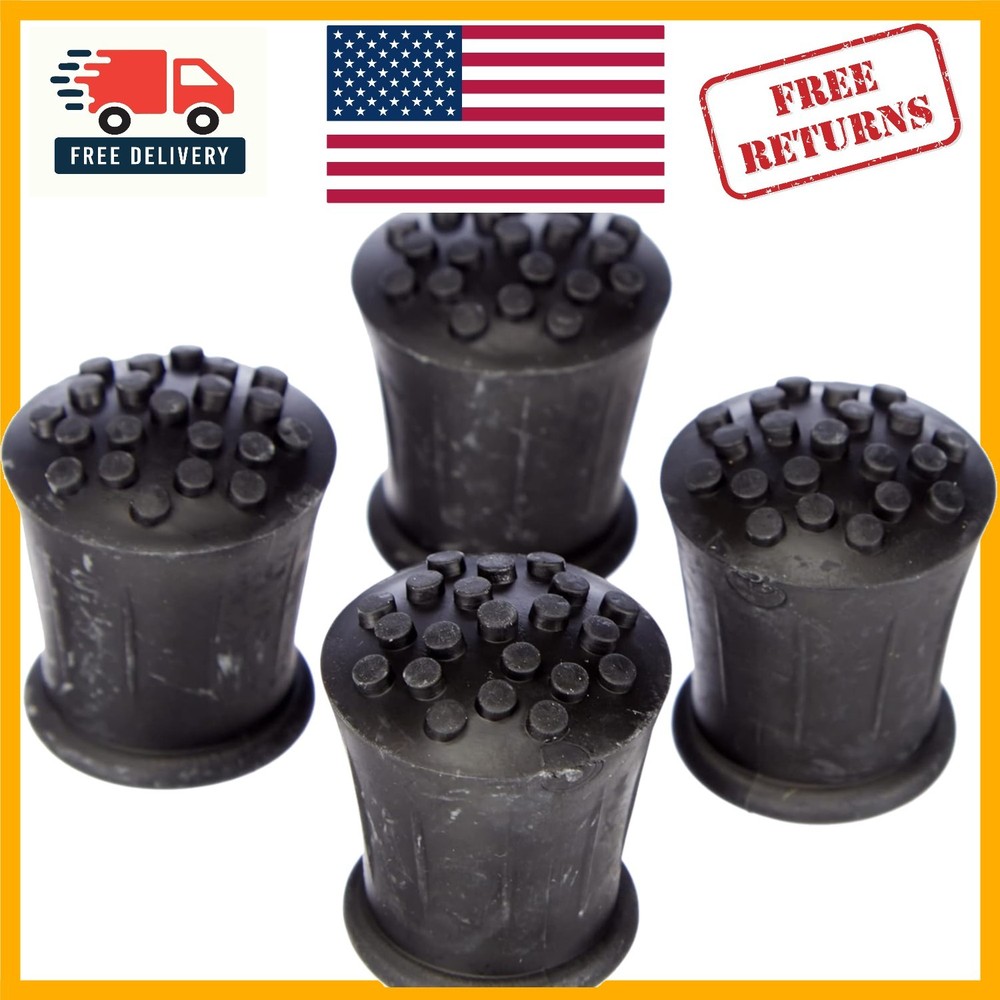 Non-Slip Heavy-Duty Rubber Ferrules for Walking Stick – Black, 19mm, Pack of 4