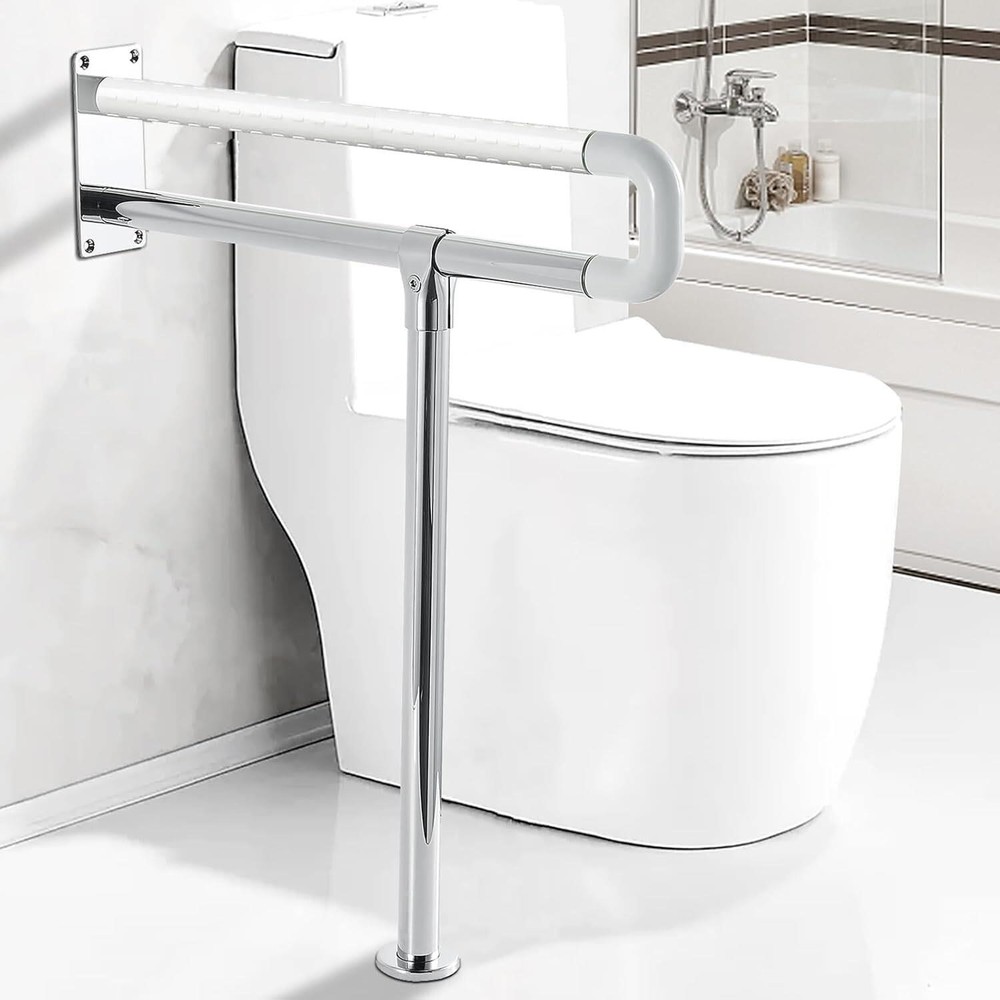 Sturdy Toilet Grab Bar 29.5 Inch Anti Slip Handicap Grab Bar Wall to Floor Sa…