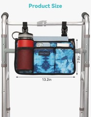 ZHCHG Wheelchair Side Bag, Armrest Pouch 1pack-balck, Blue