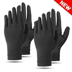 2 Pairs Copper Arthritis Compression Gloves Hand Support Joint Pain Relief Sport