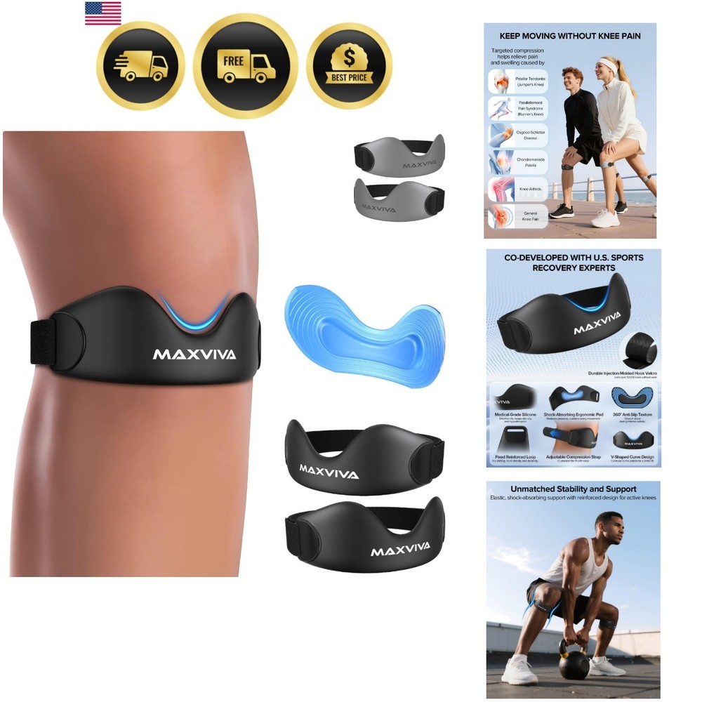 Patellar Tendon Support Strap 2 Pack, Knee Brace for Women & Men, Patella Ban…