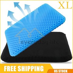 Gel Seat Cushion for Long Sitting, Ergonomic Cooling Pad, Non-Slip Cover-XXLarge