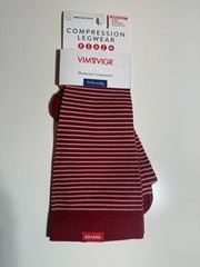 VIM & VIGR Moderate Compression Knee-High Unisex Socks Size Wide Calf L/XL