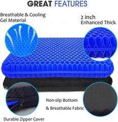 Gel Seat Cushion for Long Sitting Extra Thick Gel Cushion for Wheelchair So…