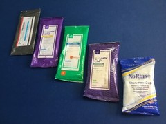 Bath cleansing cloths or Shampoo & conditioner in a cap no rinse, hypoallergenic
