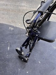 Probasics 4-Wheel Rollator Walker with Padded Seat, Backrest & Storage Bag Blue