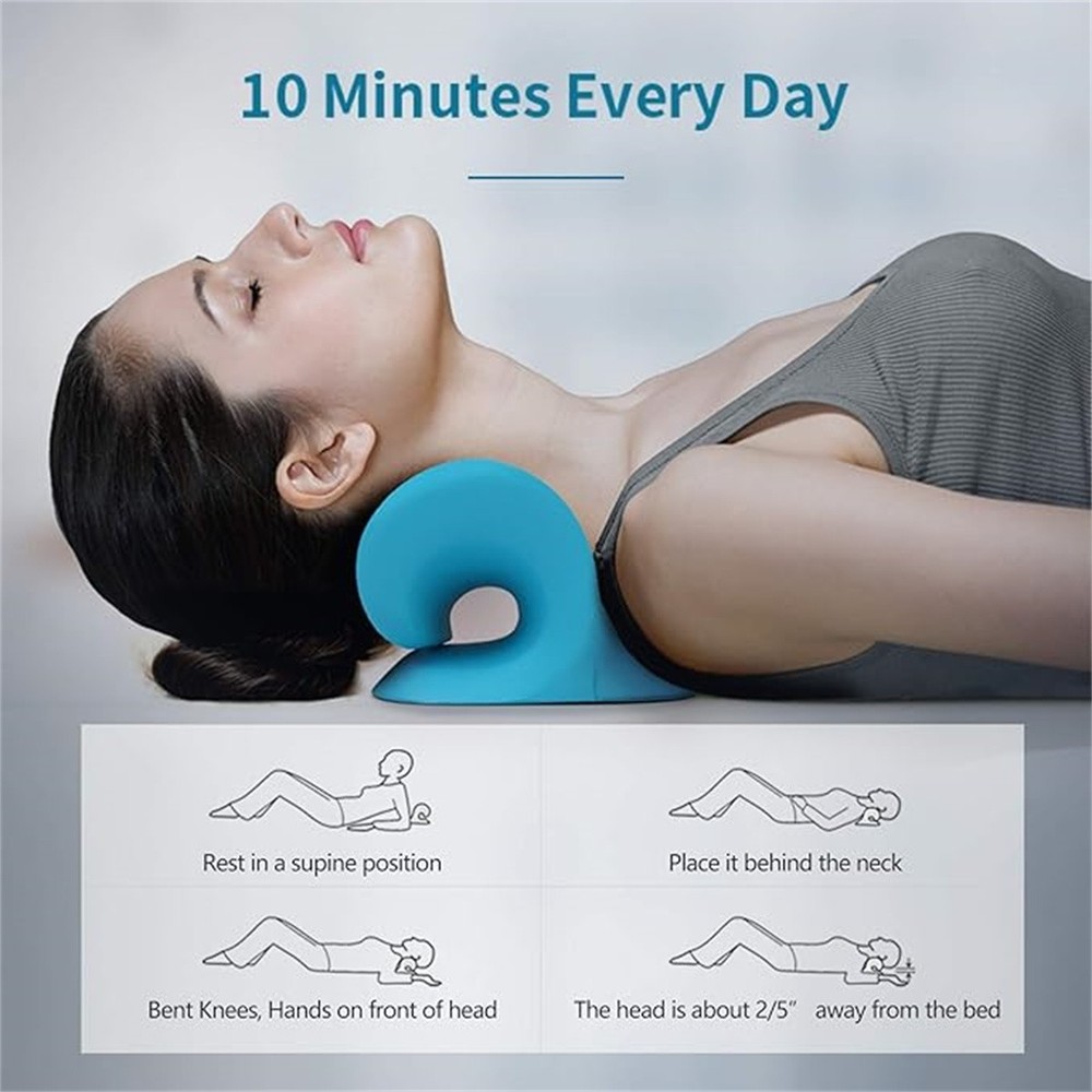C-Shaped Cervical Chiropractic Traction Pillow Neck Shoulder Relaxer 20cm/8″