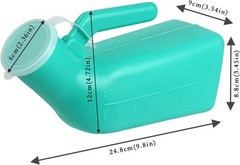 2 Pack 1000ml Spill-Proof Urinal Bottles with Lid – Ideal for Elderly & Travel