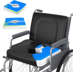 Wheelchair Cushions, Bed Sore Cushion 2-Piece Set – Wheelchair Lumbar Pillow,Gel