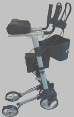 OasisSpace upright silver black walker With Seat